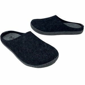 Dr Feet Womens Mules Shoes Gray Wool Blend Slip On